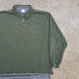 Y2K Sturcture 1/4 Button Shirt Men's Large